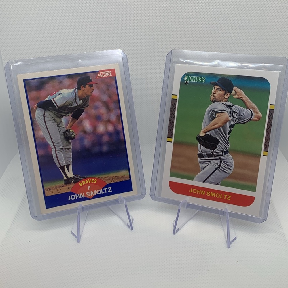 John Smoltz 1989 Rookie Card & 2021 Donruss Card Atlanta Braves MLB HOF Legend!!